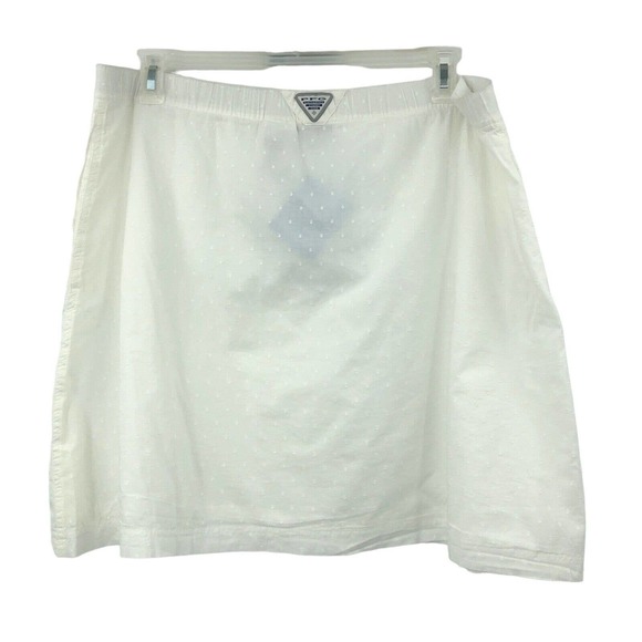 Nwt Columbia White PFG Skirt XL Lined Pull On Swiss Dot - Picture 1 of 9